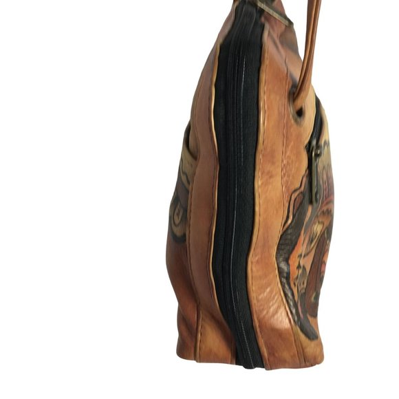 Anuschka NEVER USED Handpainted Leather Crossbody Bag Saddle Paisley - Picture 10 of 12